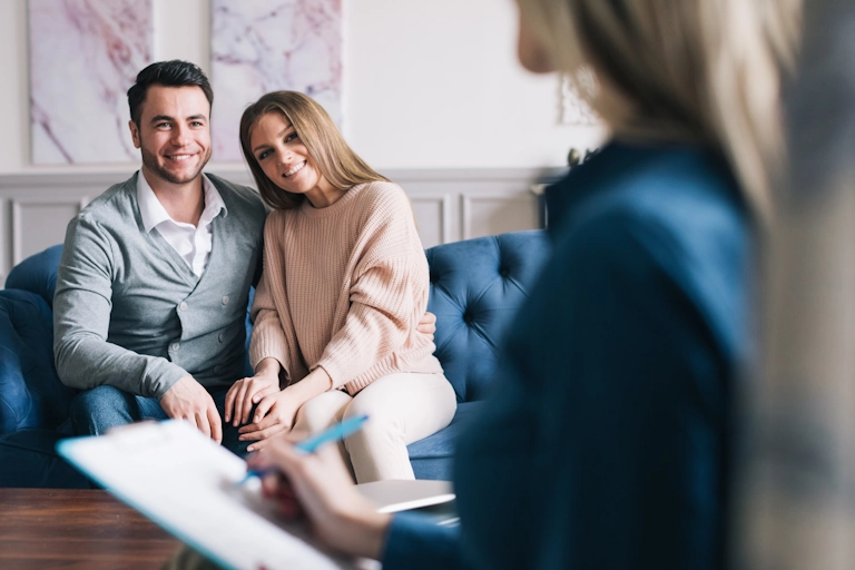 A couple works with a therapist prior to marriage to ensure happiness in marriage