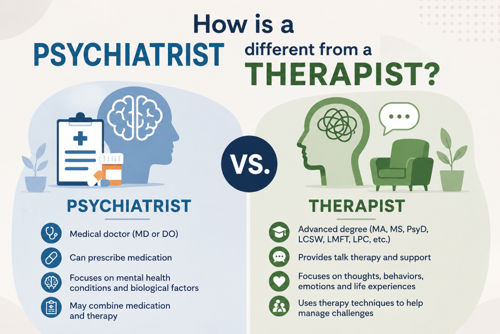 Psychiatrist vs Therapist: What’s the Difference