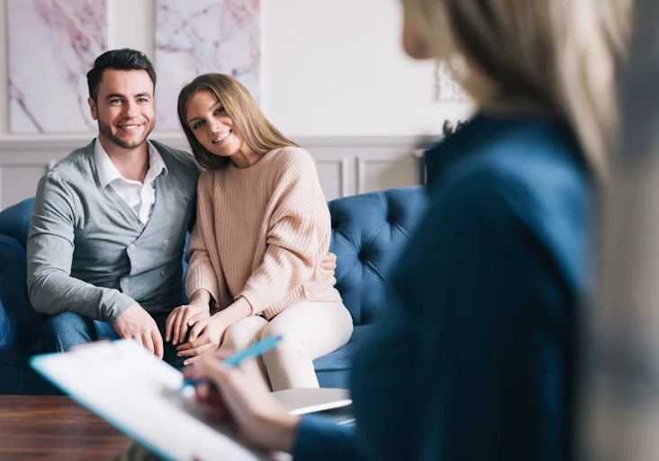 A couple works with a therapist prior to marriage to ensure happiness in marriage